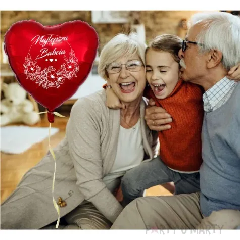 balon foliowy najlepsza babcia czerwony 18 hrt