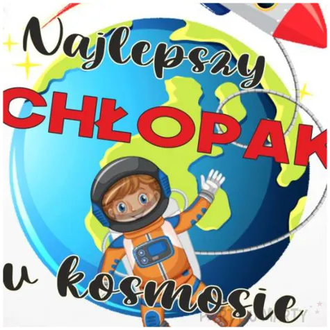 balon foliowy najlepszy chlopak w kosmosie bialy 18 rnd