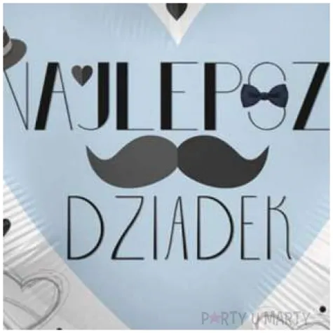 balon foliowy najlepszy dziadek serce niebieski premioloon 17 hrt