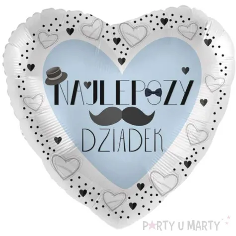 balon foliowy najlepszy dziadek serce niebieski premioloon 17 hrt