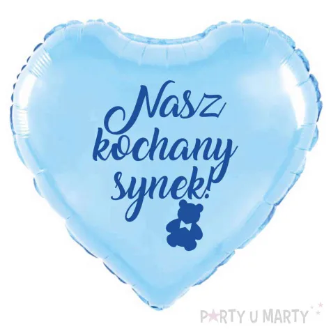 balon foliowy nasz kochany synek niebieski blekitny 18 hrt