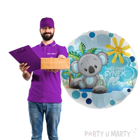 balon foliowy nasz maly synek niebieski premioloon 17 rnd