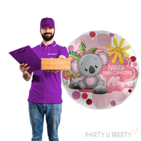 balon foliowy nasza mala coreczka rozowy premioloon 17 rnd