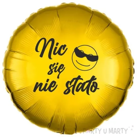 balon foliowy nic sie nie stalo zloto czarny 18 rnd