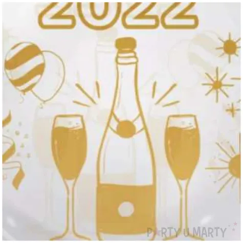 balon foliowy nowy rok 2022 zloty transparentny tuban 18 orb