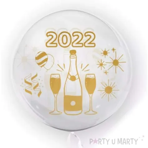 balon foliowy nowy rok 2022 zloty transparentny tuban 18 orb