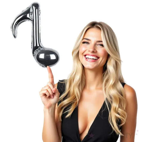 balon foliowy nutka muzyczna srebrny top ten 13 shp