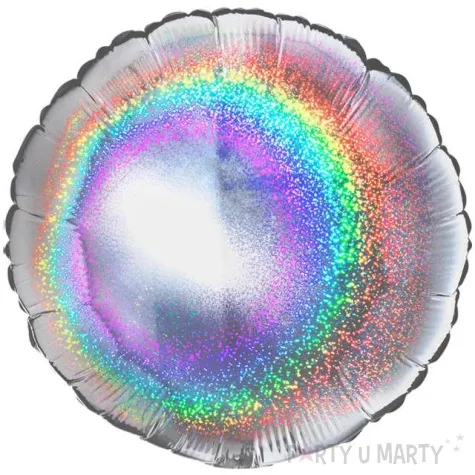 balon foliowy okrag holo srebrny grabo 18 rnd