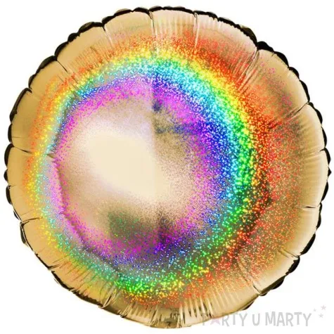 balon foliowy okrag holo zloty grabo 18 rnd