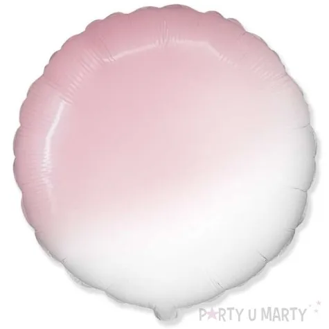 balon foliowy okragly bialo rozowy flexmetal 18 rnd