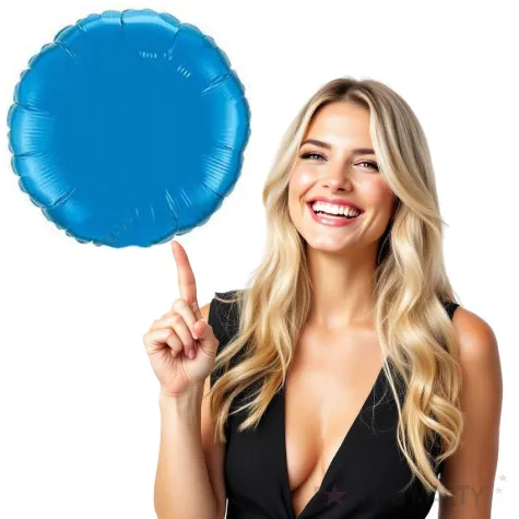 balon foliowy okragly niebieski qualatex 18 rnd