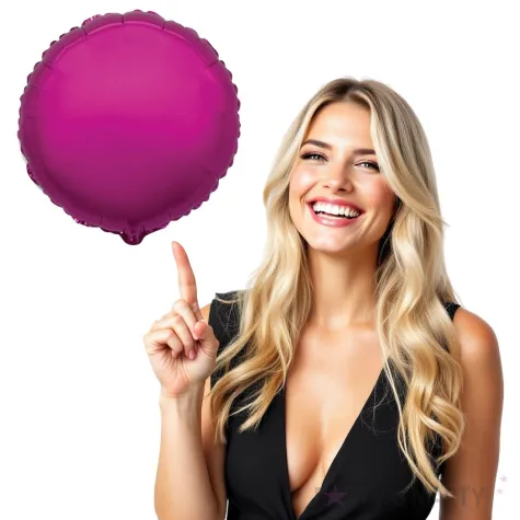 balon foliowy okragly purpurowy flexmetal 9 rnd