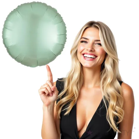 balon foliowy okragly satynowy mietowy amscan 17 rnd