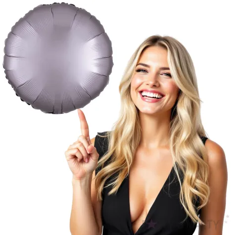 balon foliowy okragly satynowy popielaty amscan 17 rnd