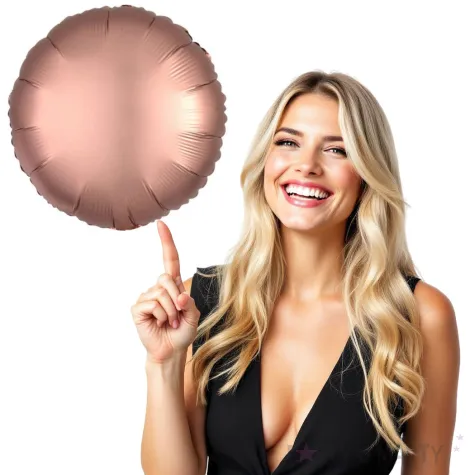 balon foliowy okragly satynowy rozowe zloto amscan 17 rnd