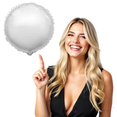 balon foliowy okragly srebrny flexmetal 9 rnd