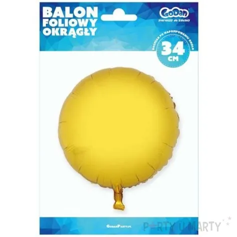 balon foliowy okragly zloty godan 18 rnd
