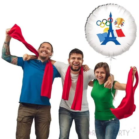balon foliowy olimpiada paryz 2024 eiffla bialy 18 rnd