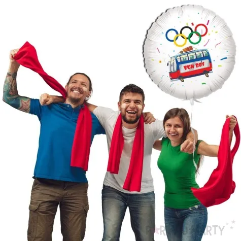 balon foliowy olimpiada paryz 2024 fun bus bialy 18 rnd