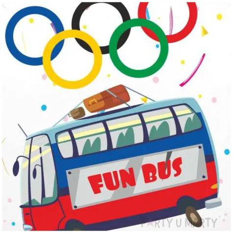 balon foliowy olimpiada paryz 2024 fun bus bialy 18 rnd
