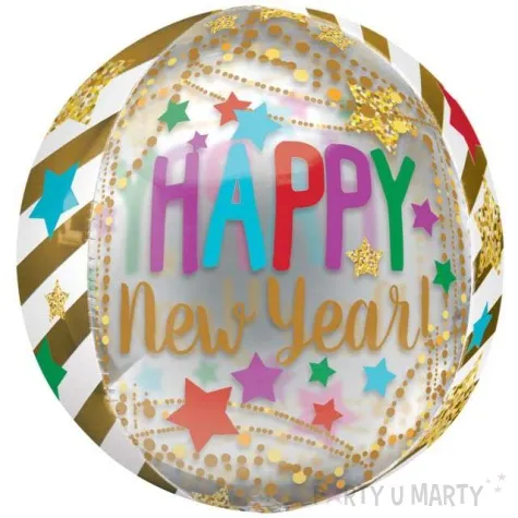balon foliowy orbz happy new year amscan 38 orb