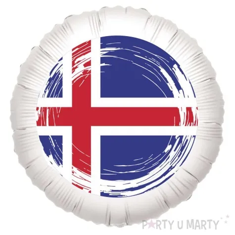 balon foliowy panstwa swiata islandia bialy 18 rnd