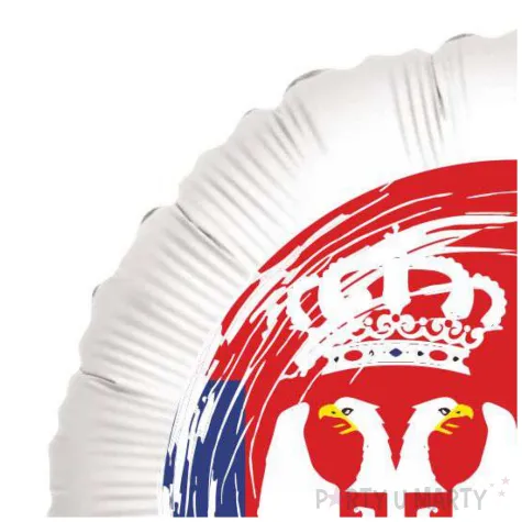 balon foliowy panstwa swiata serbia bialy 18 rnd