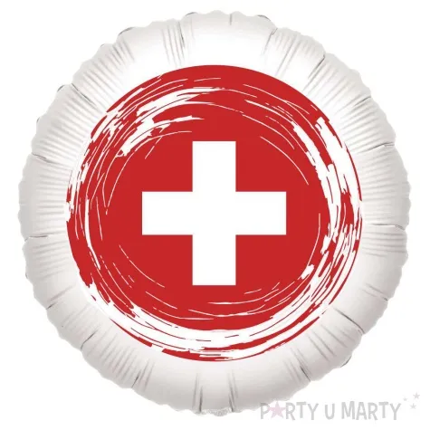 balon foliowy panstwa swiata szwajcaria bialy 18 rnd