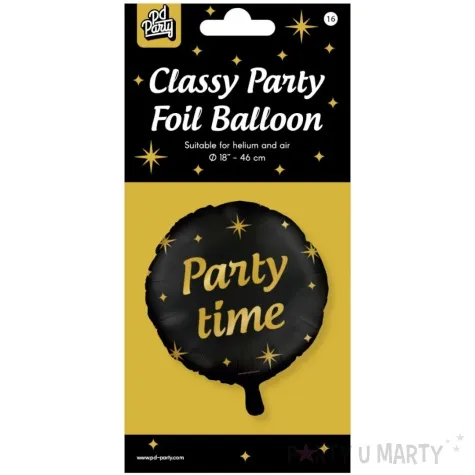 balon foliowy party time classy party zloto czarny pd party 18 rnd