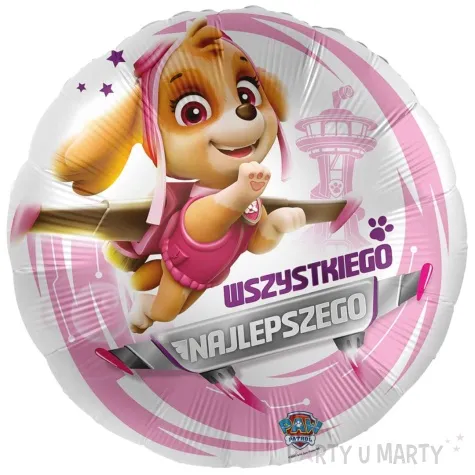 balon foliowy paw patrol skye wszystkiego najlepszego rozowy premioloon 17 rnd