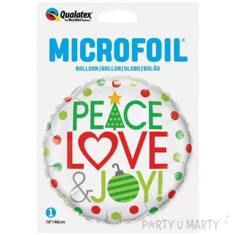 balon foliowy peace love joy grochy qualatex 18 rnd