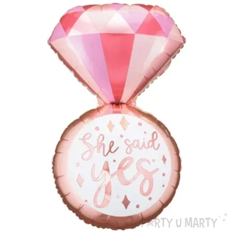 balon foliowy pierscionek she said yes partydeco 37