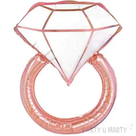 balon foliowy pierscionek z diamentem rozowe zloto partypal 31 shp