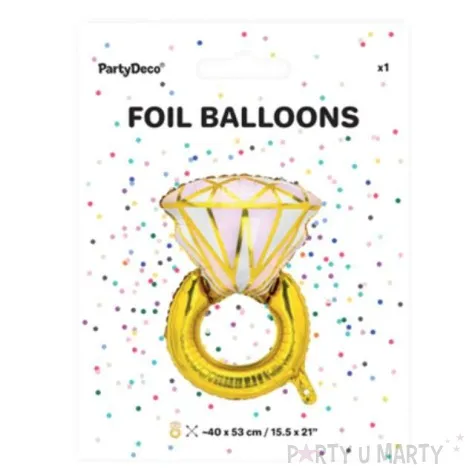 balon foliowy pierscionek zloty partydeco 21 shp