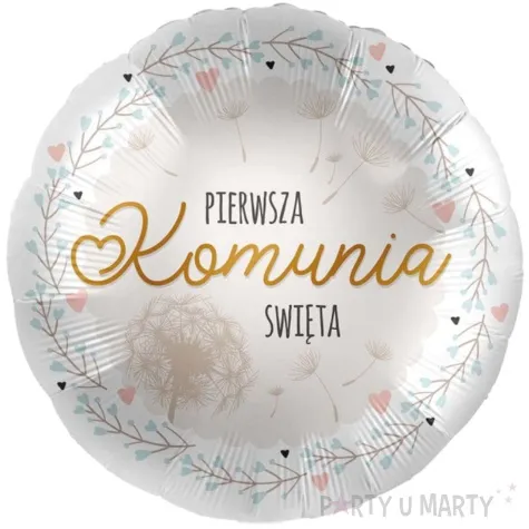 balon foliowy pierwsza komunia swieta bialo zloty amscan 17 rnd
