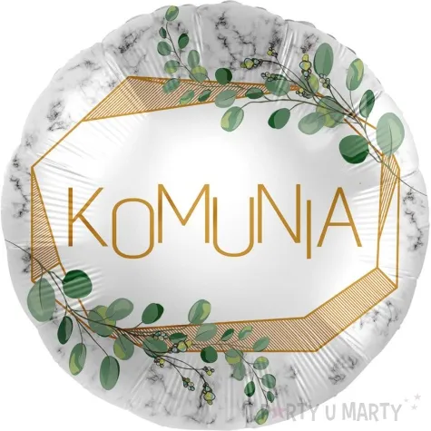 balon foliowy pierwsza komunia swieta bialo zloty amscan 17 rnd