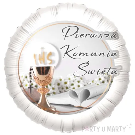 balon foliowy pierwsza komunia swieta kielich ihs i biblia 18 rnd