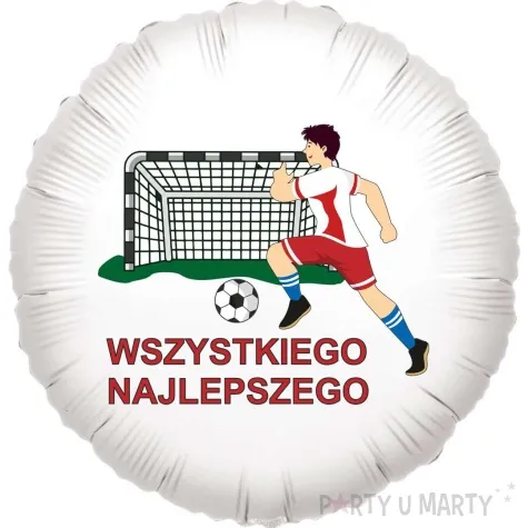 balon foliowy pilkarz robert wszystkiego najlepszego bialy 18 rnd