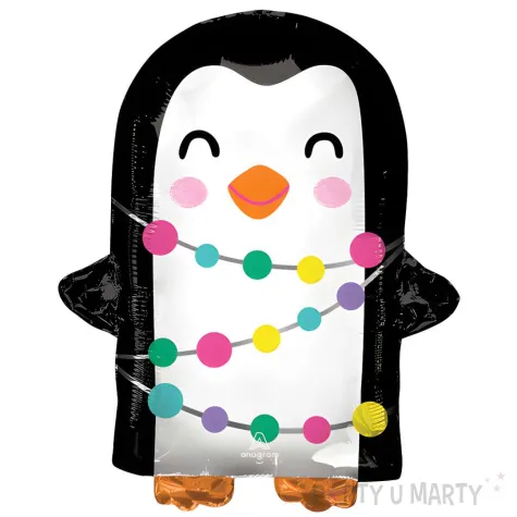 balon foliowy pingwin w lampkach choinkowych amscan 18 shp