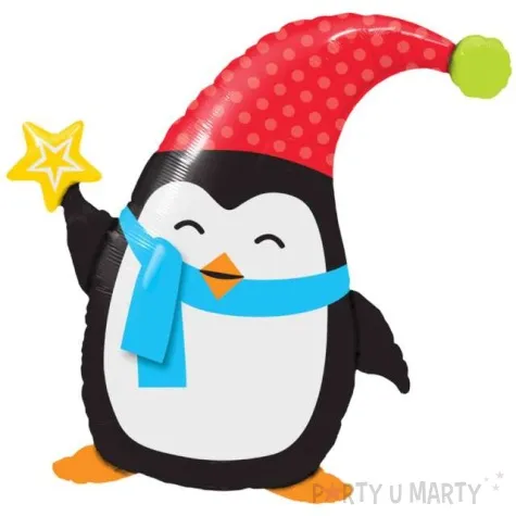 balon foliowy pingwinek w czapeczce qualatex 36 shp
