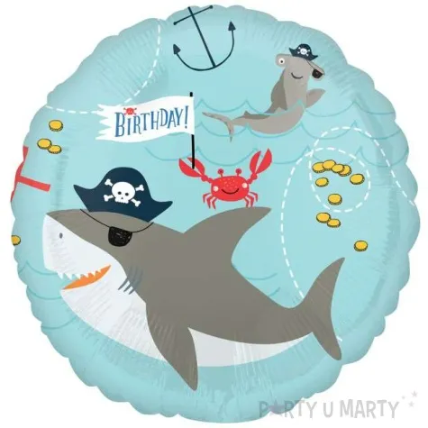 balon foliowy piracki rekin amscan 18 rnd