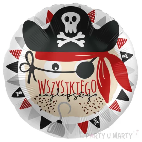 balon foliowy pirat z opaska wszystkiego najlepszego premioloon 17 rnd