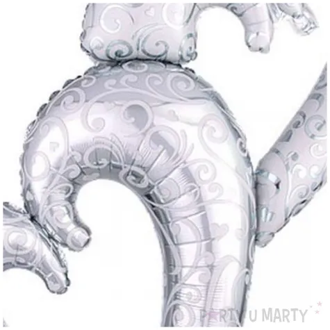 balon foliowy polaczone serca dekoracja na walentynki wesele i zareczyny srebrny 53