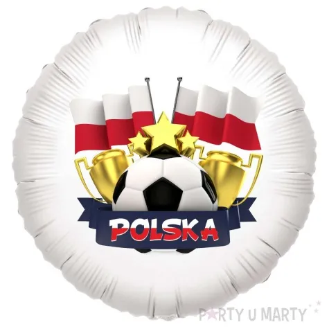 balon foliowy polska pilka polska z pucharem bialy 18 rnd