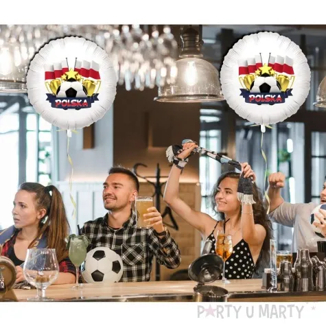 balon foliowy polska pilka polska z pucharem bialy 18 rnd