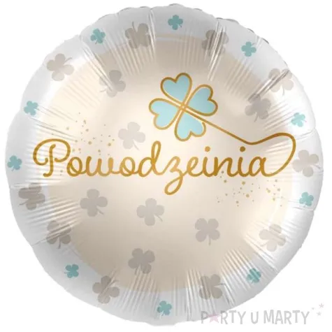 balon foliowy powodzenia bialo bezowy amscan 17 rnd