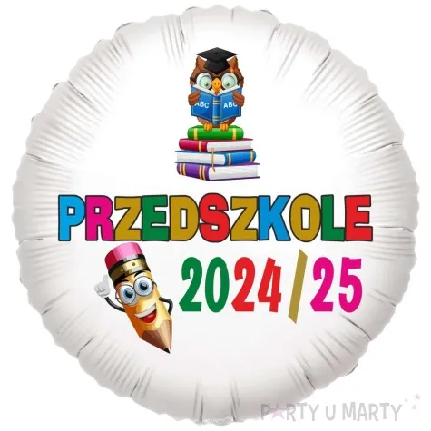 balon foliowy przedszkole 2024 25 bialy 18 rnd