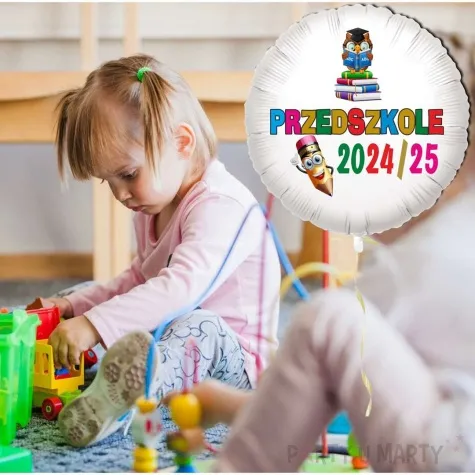 balon foliowy przedszkole 2024 25 bialy 18 rnd