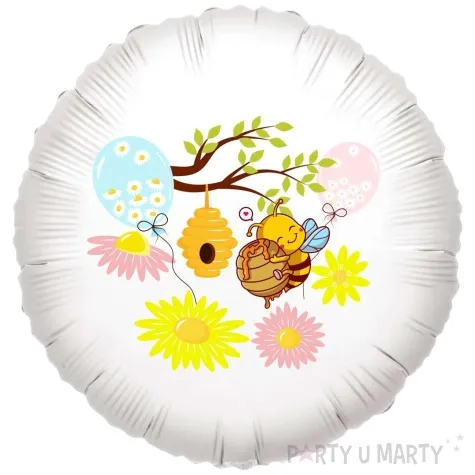 balon foliowy pszczolka prymulka bialy 18 rnd