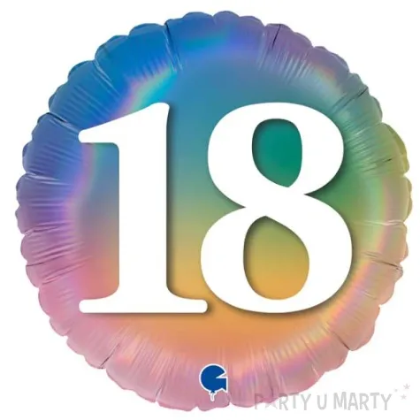 balon foliowy rainbow liczba 18 grabo 18 rnd